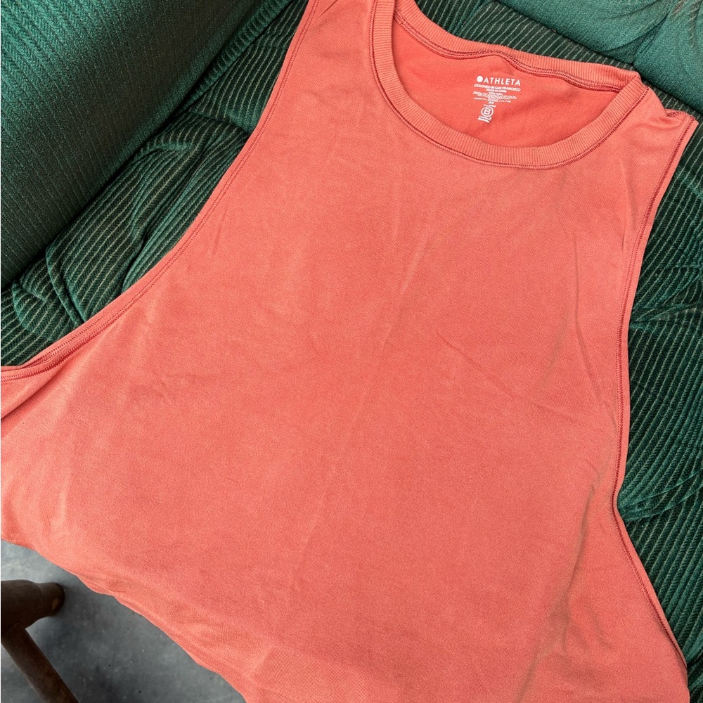 Athleta Pink Orange Sleeveless Crop Tank